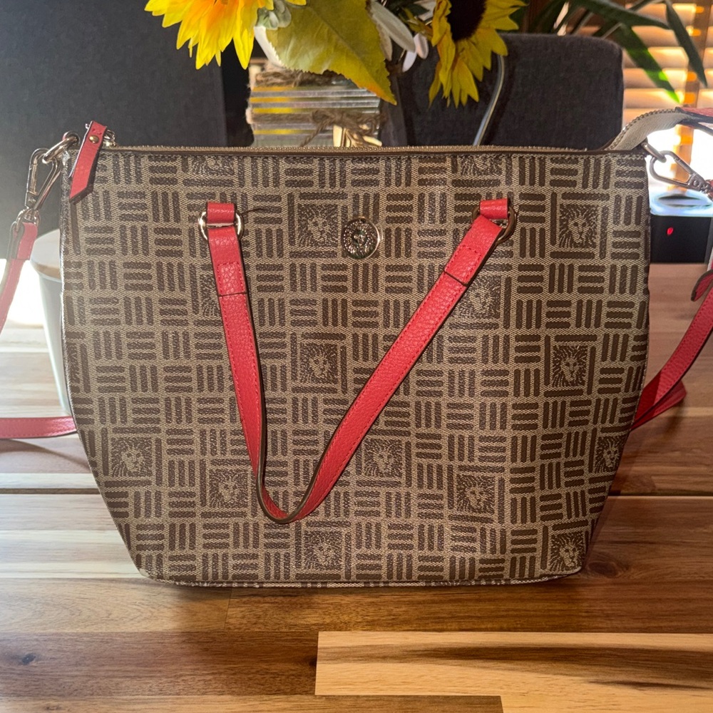 Stylish Brown and Red Patterned Women's Bag